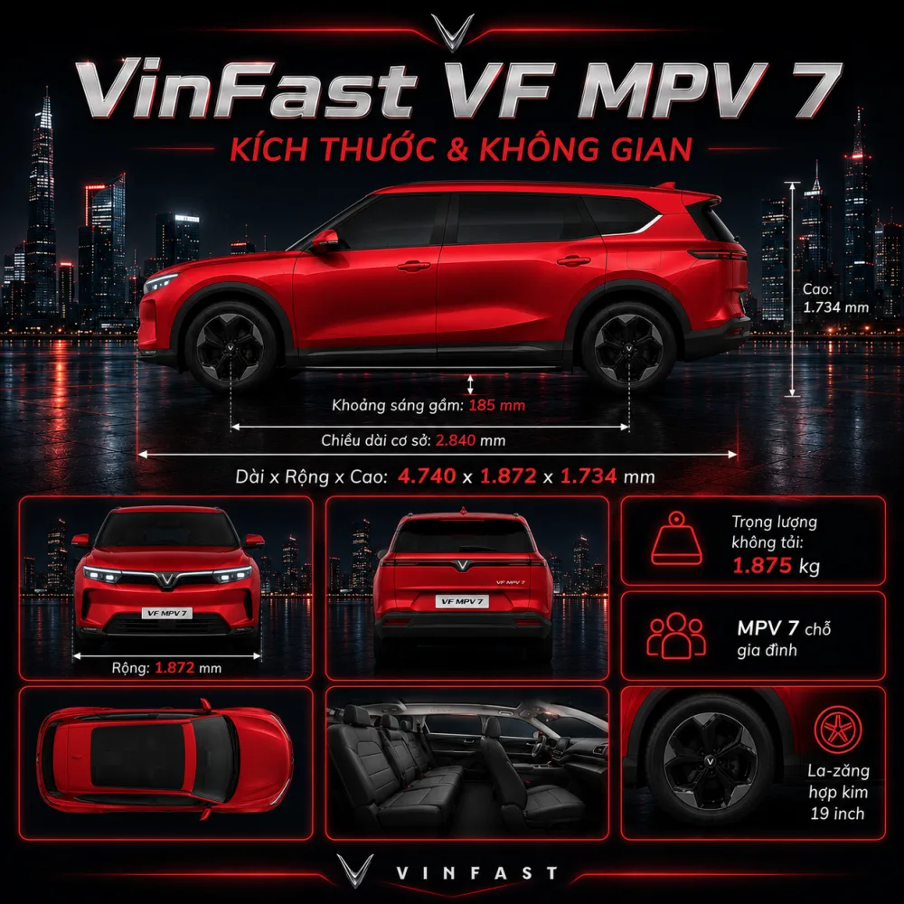 VF MPV 7 màu đỏ trong bối cảnh đời thường