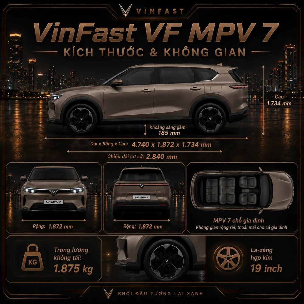 Sắc nâu VF MPV 7 trong ánh sáng nơi ở