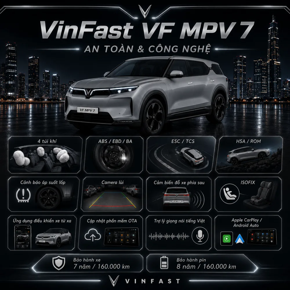 Bảng tuyến và trạm sạc cho VF MPV 7 màu xám
