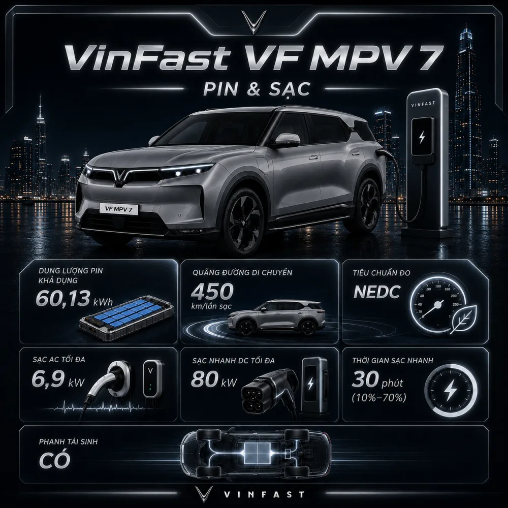 VF MPV 7 màu xám chuyển từ phố sang đường trường