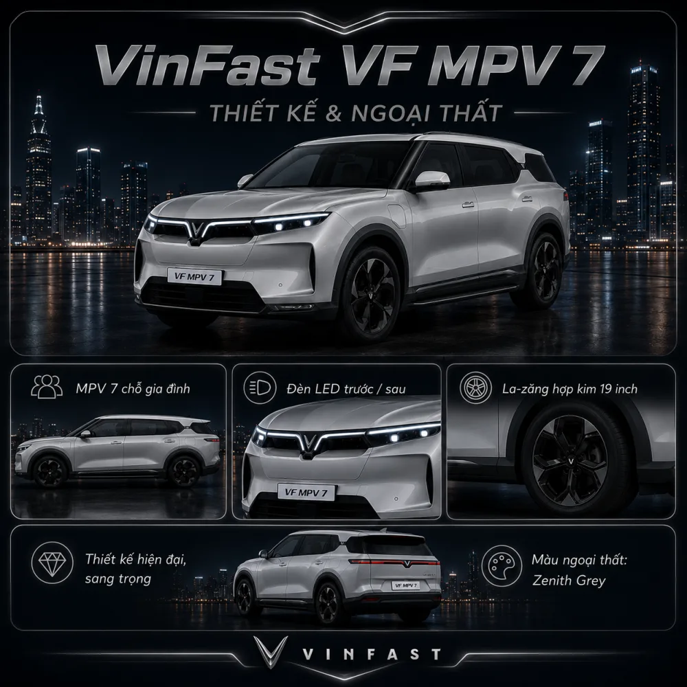 Bề mặt VF MPV 7 màu xám sau một ngày sử dụng
