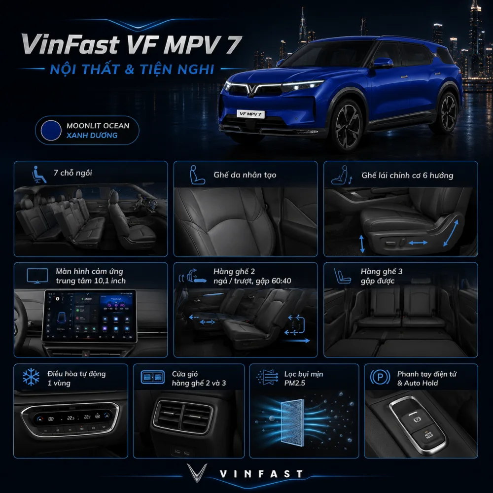 Thử nghiệm dài với hàng ghế thứ ba VF MPV 7