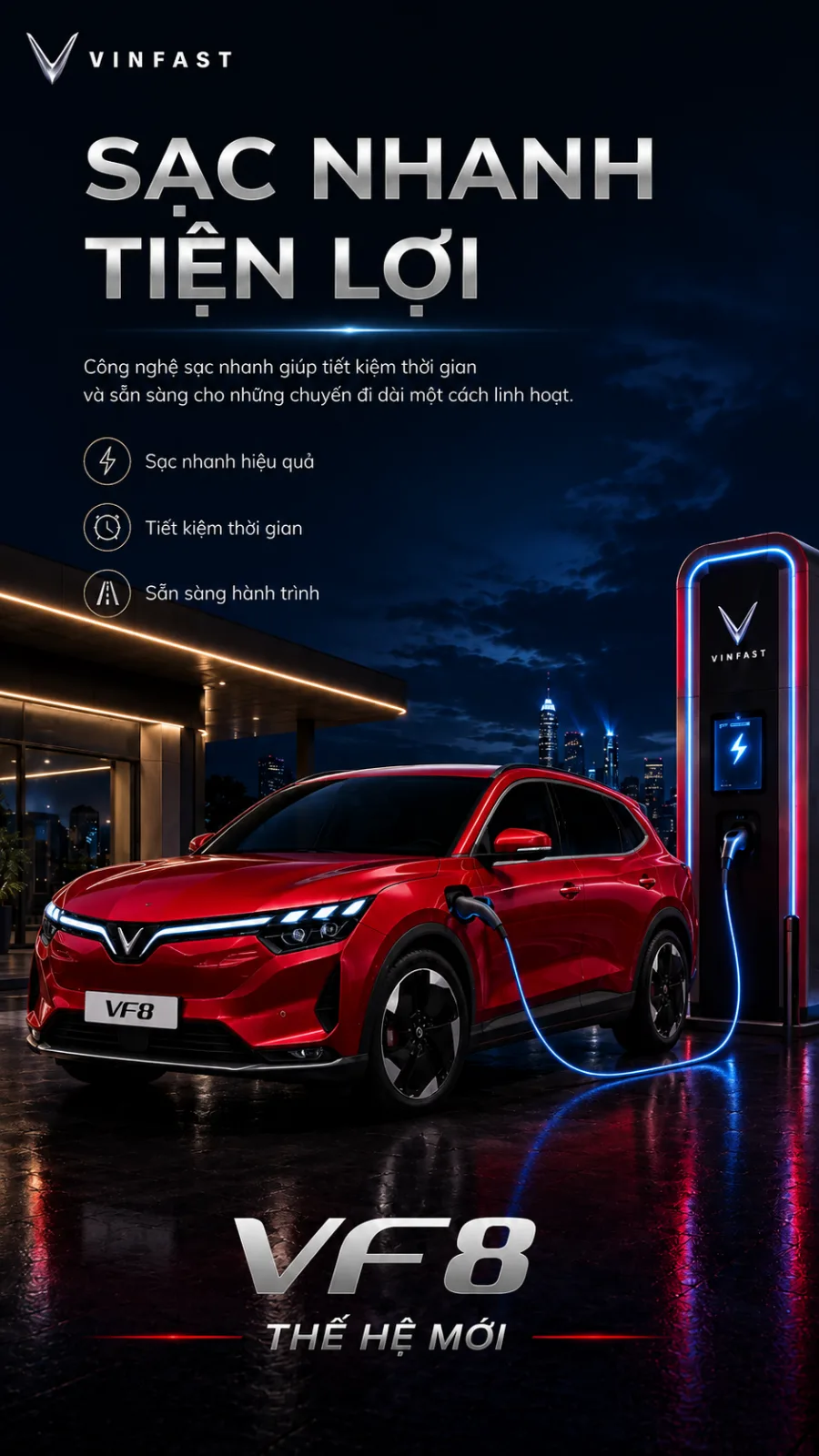 Hệ thống treo FSD của VF 8 thế hệ mới màu đỏ