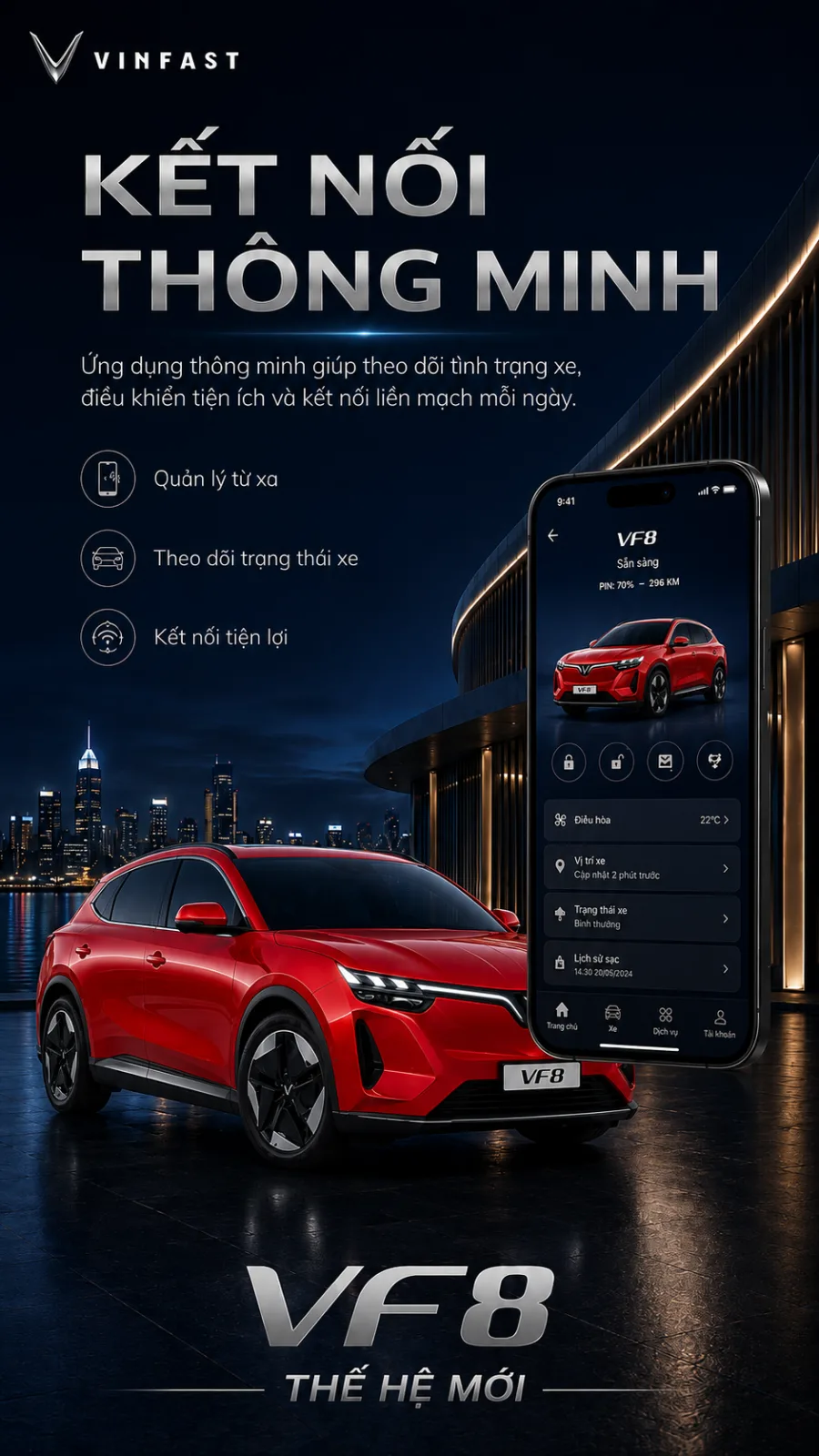 Sắc đỏ trên thân VF 8 thế hệ mới