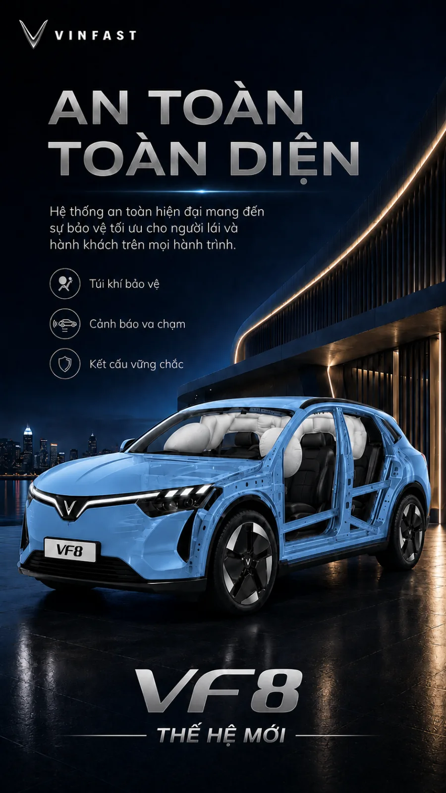 So sánh sắc xanh dương với các màu VF 8 khác