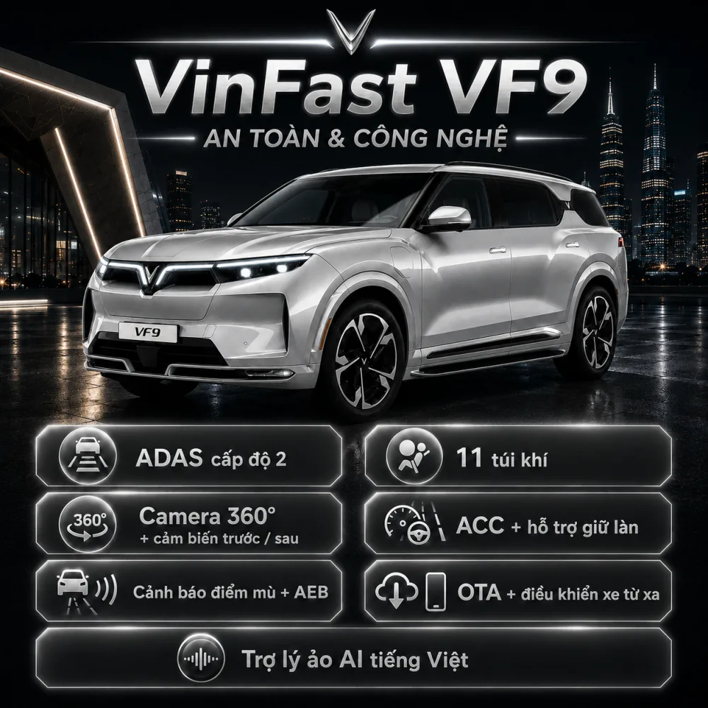 Khả năng vận hành AWD của VinFast VF 9 màu bạc