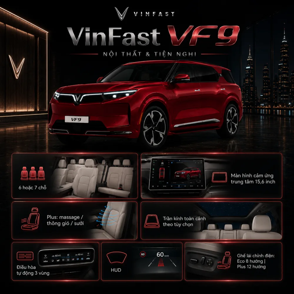 Sắc đỏ của VF 9 thay đổi giữa nắng và bóng râm