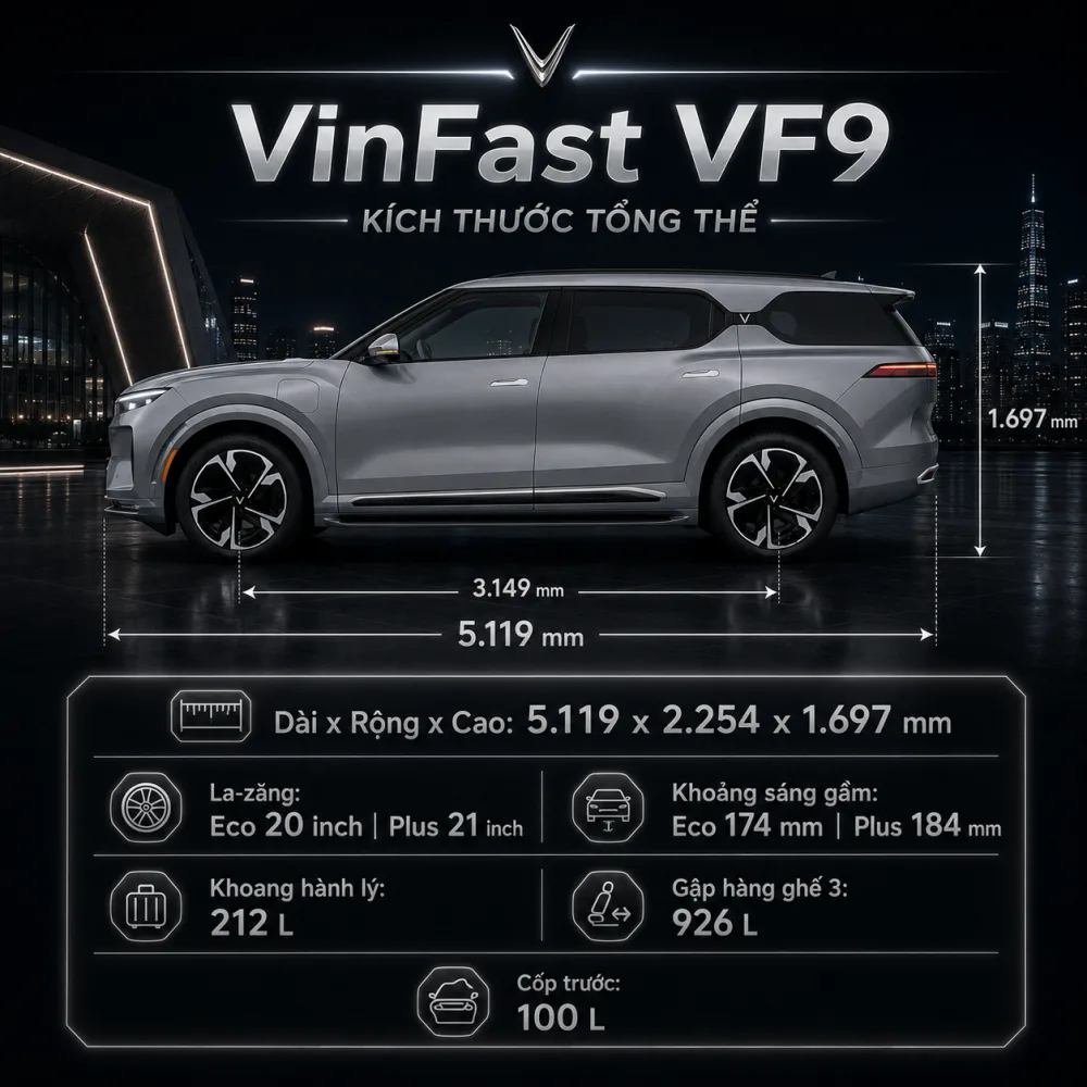 Kiểm tra không gian đỗ quanh VinFast VF 9 màu xám