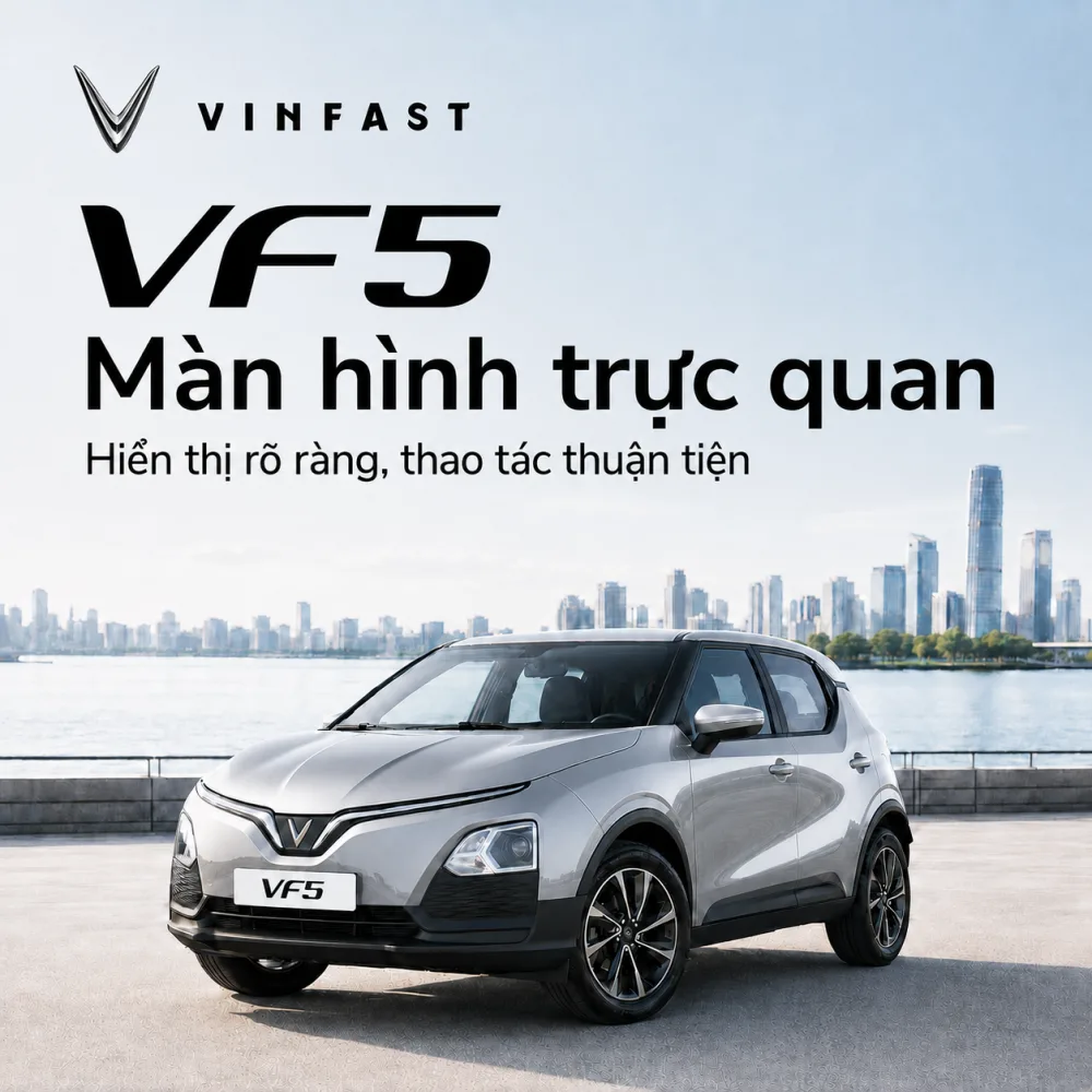 VF 5 Plus màu bạc vận hành cùng gia đình