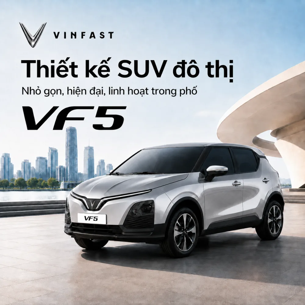 Không gian năm chỗ của VF 5 Plus màu bạc
