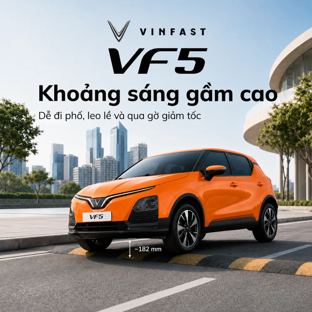 VF 5 Plus màu cam dễ nhận diện trong đô thị