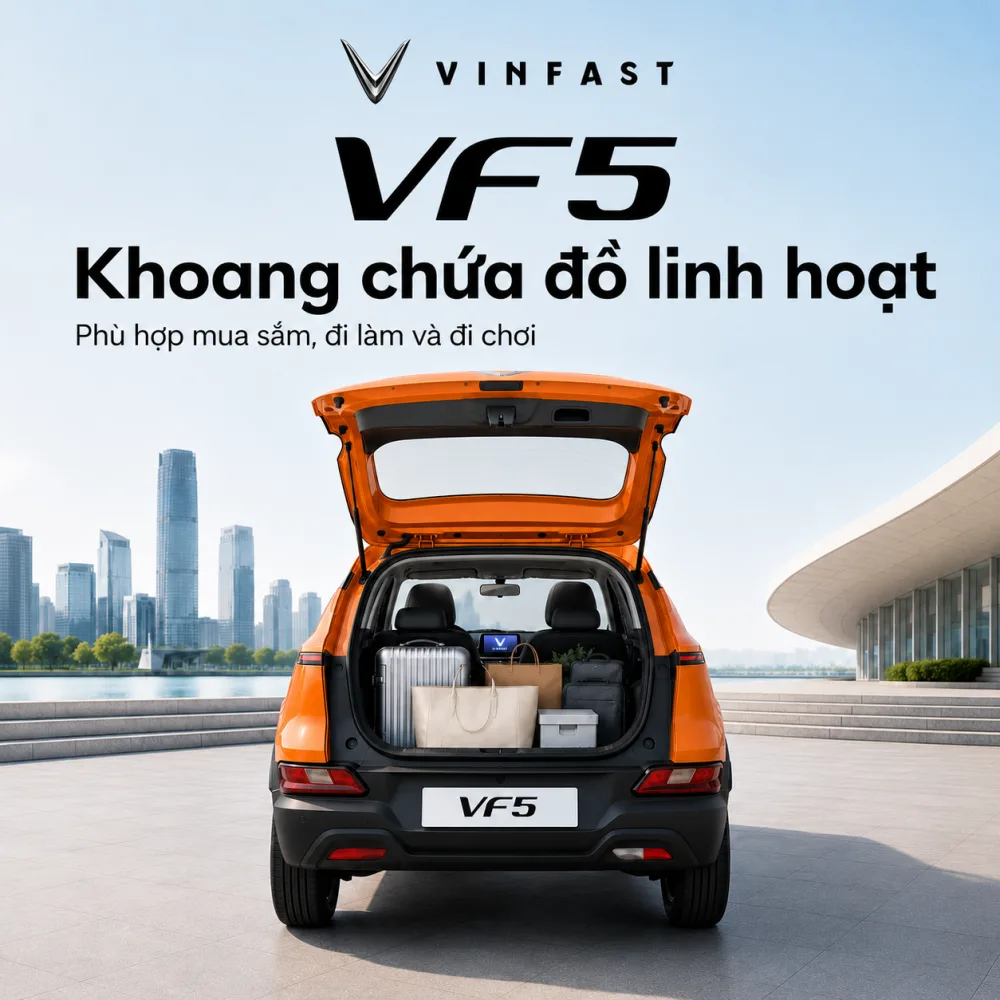 Sắc cam trên thân VF 5 Plus dưới ánh sáng tự nhiên