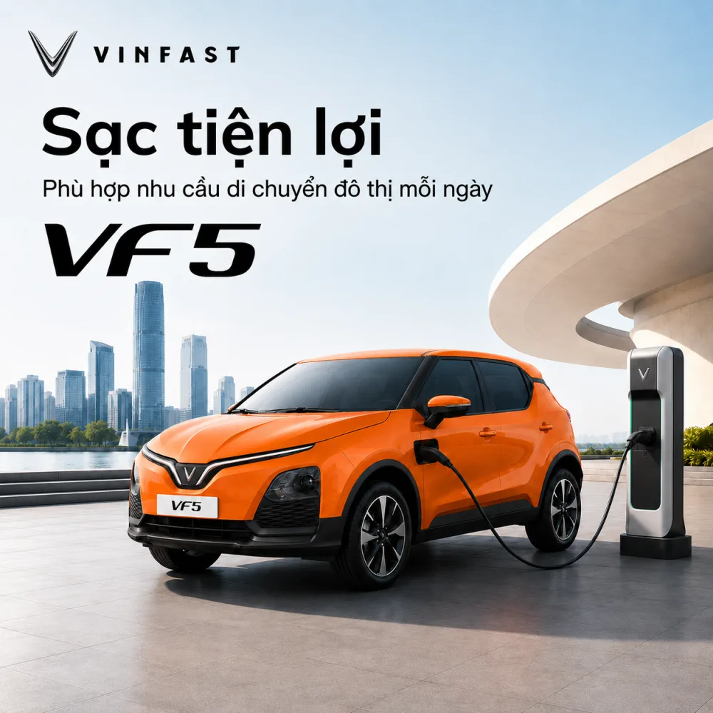 Kế hoạch sạc cho VinFast VF 5 Plus màu cam