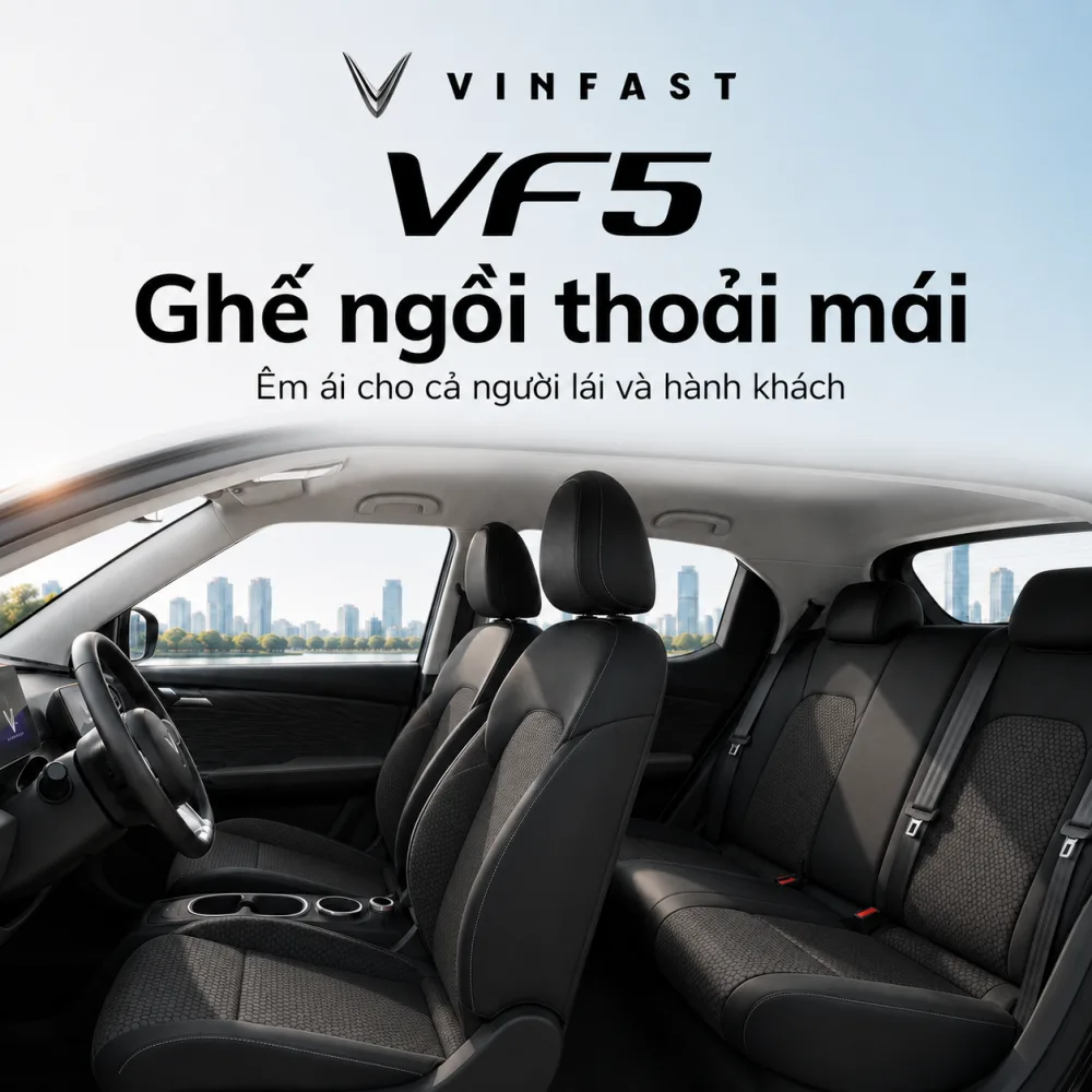Không gian năm chỗ của VF 5 Plus màu đen