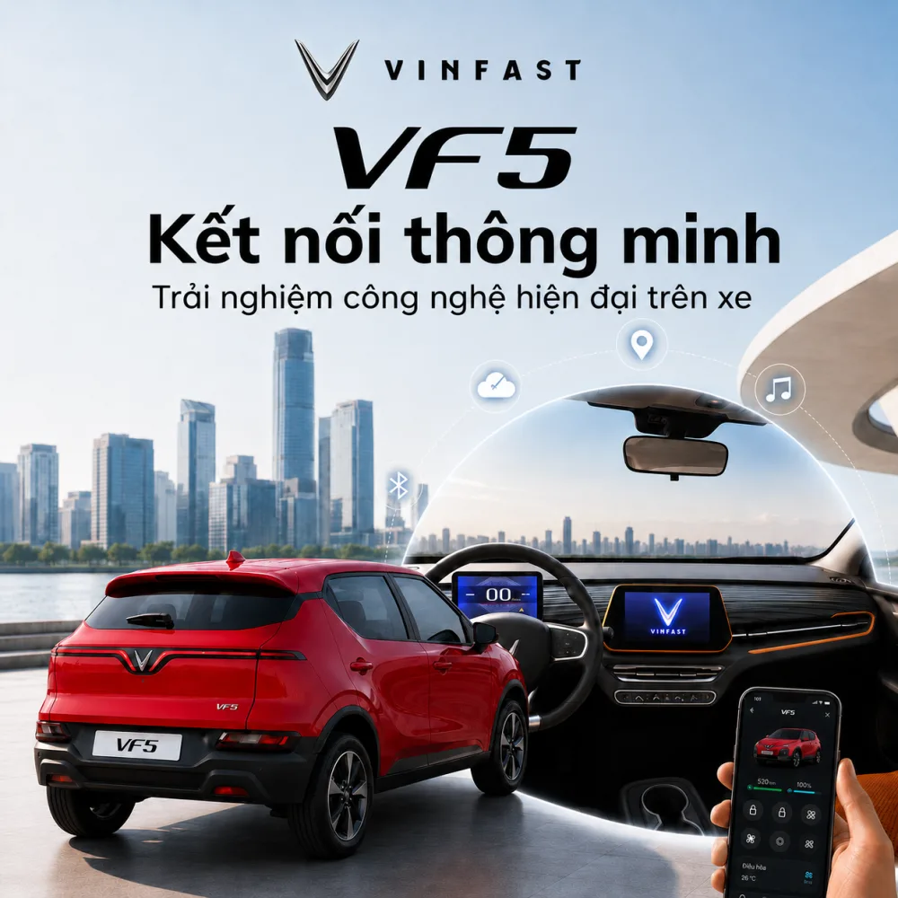 Tổng thể VinFast VF 5 Plus màu đỏ