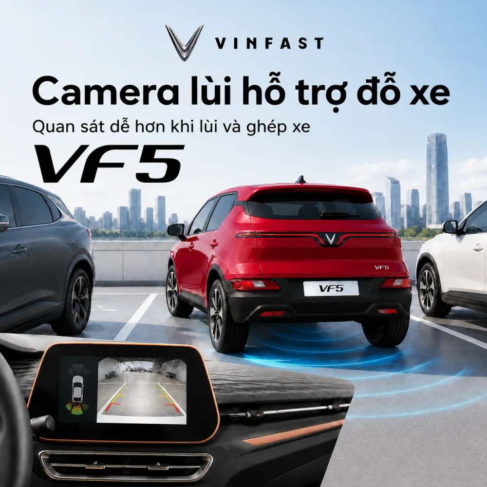 VF 5 Plus màu đỏ vận hành khi chở gia đình