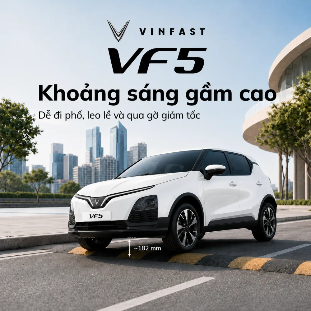 Đường nét thân VF 5 Plus màu trắng