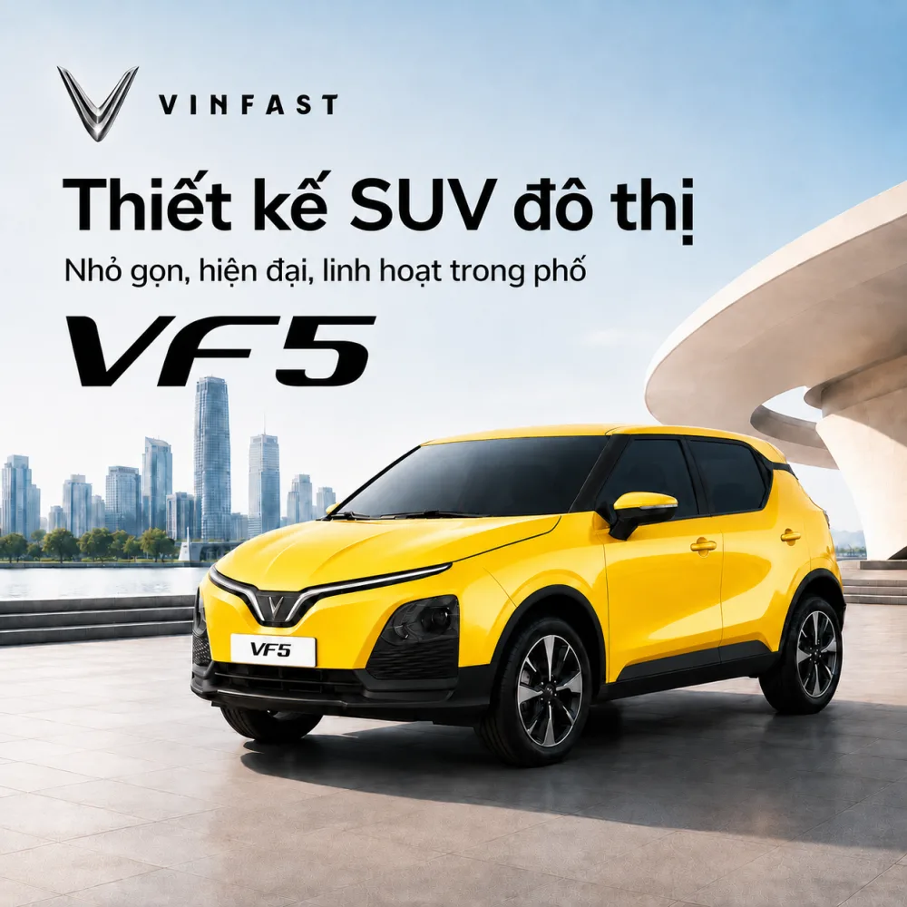 Thiết kế phối màu trên VF 5 Plus màu vàng