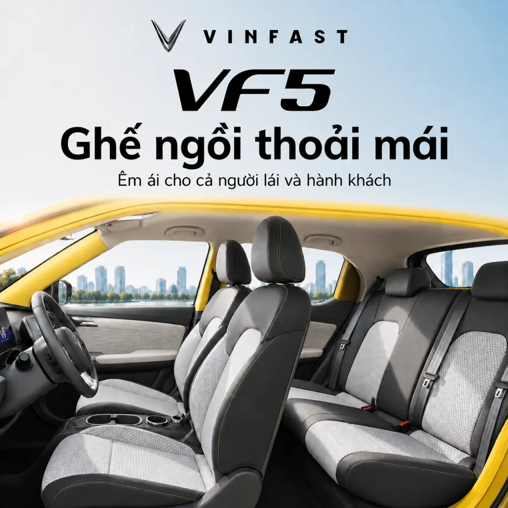 VF 5 Plus màu vàng trong không gian đô thị