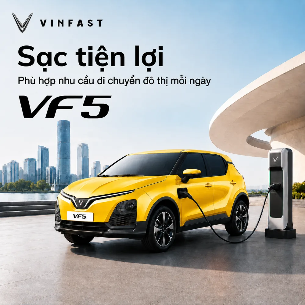 Bề mặt sơn vàng của VinFast VF 5 Plus