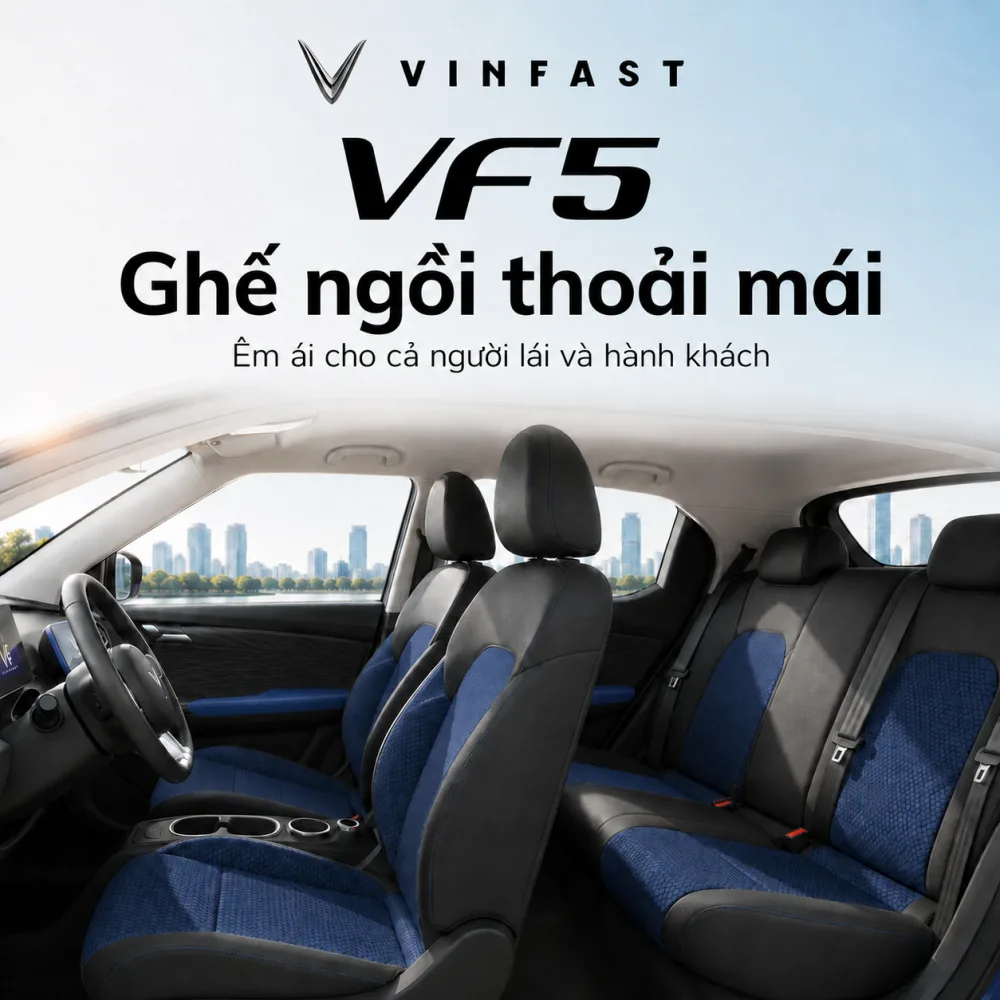 VF 5 Plus màu xanh vận hành cùng gia đình