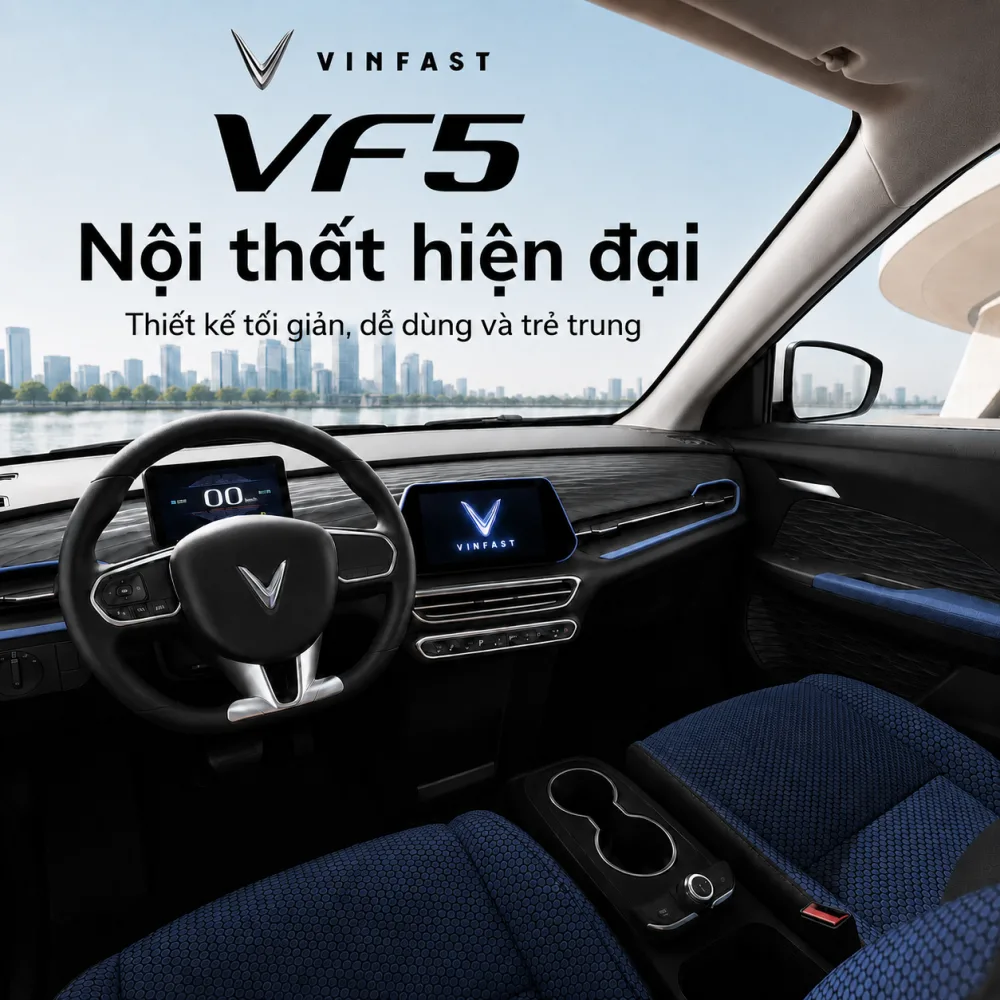 Tổng thể VinFast VF 5 Plus màu xanh