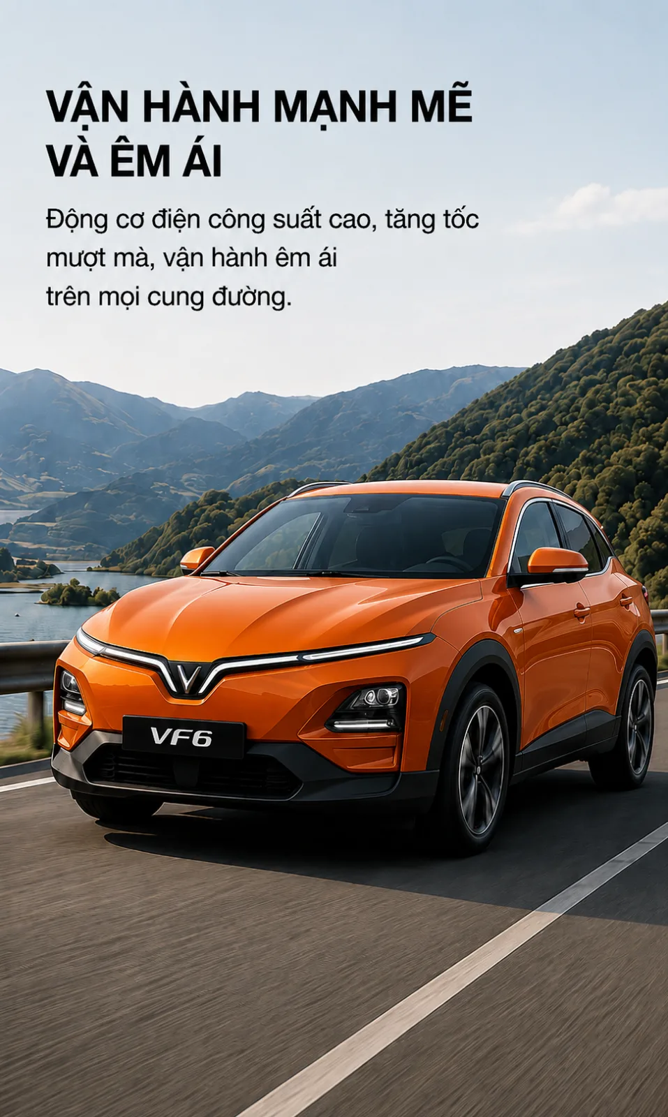 Kích thước SUV đô thị của VF 6 màu cam