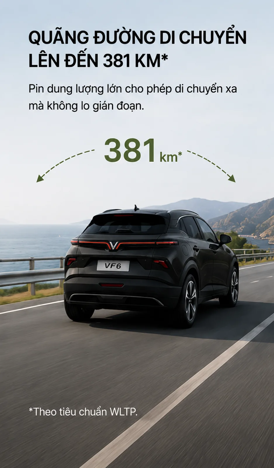 Phạm vi và sạc của VF 6 màu đen