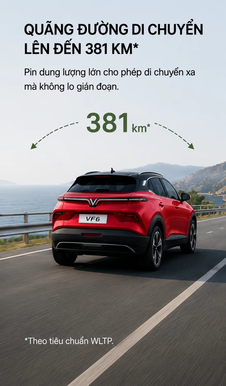 VF 6 màu đỏ vận hành cùng gia đình