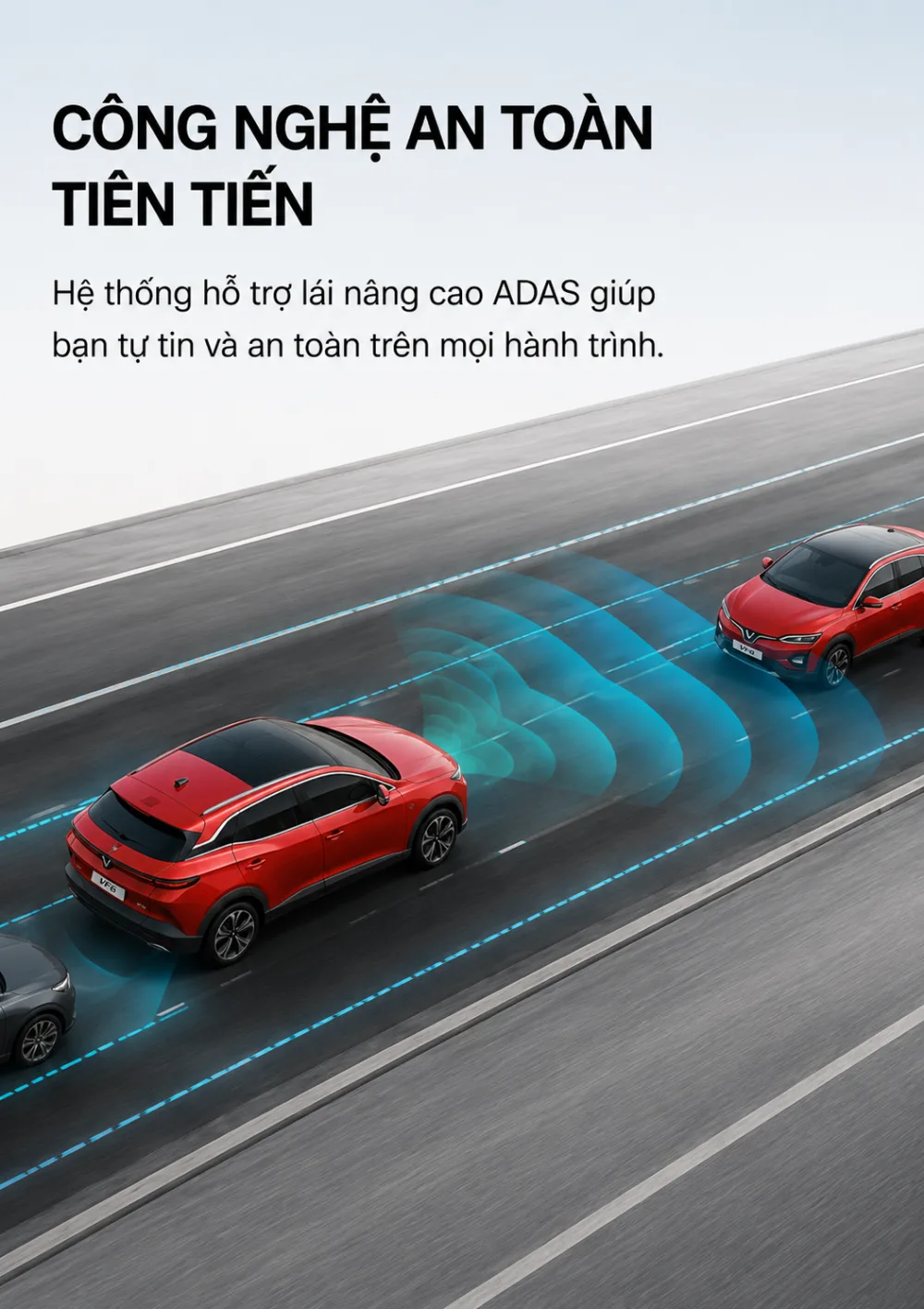 Công nghệ hỗ trợ trên VF 6 màu đỏ