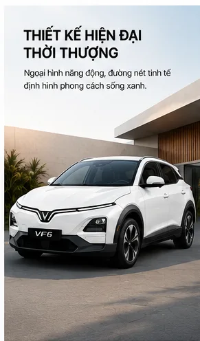 VinFast VF 6 màu trắng với diện mạo sáng và thoáng