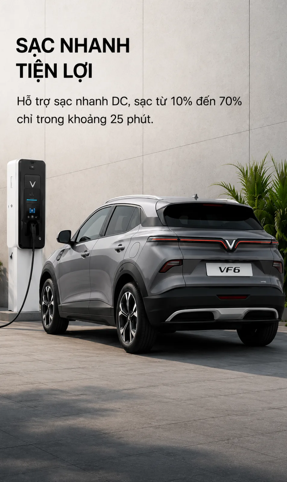 Lịch sạc của VinFast VF 6 màu xám