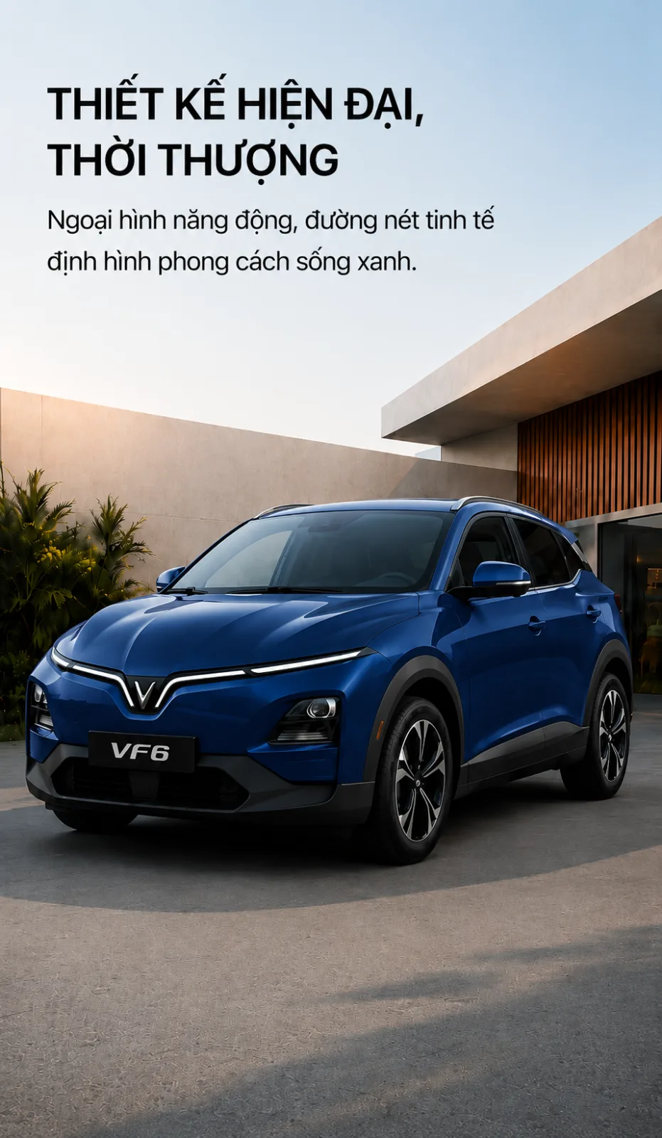 Cabin năm chỗ của VinFast VF 6 màu xanh dương