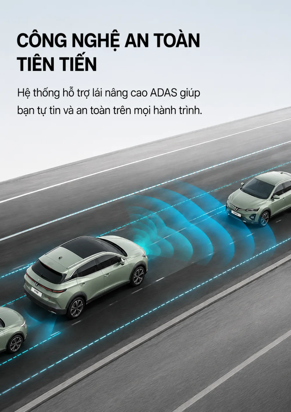 Tổng thể VinFast VF 6 màu xanh rêu