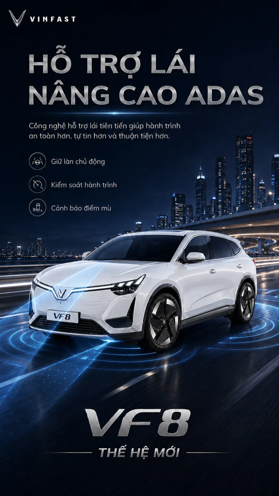 Hệ thống hỗ trợ lái trên VinFast VF 8 thế hệ mới